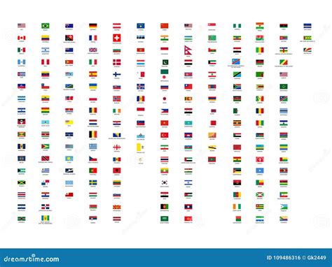 194 Vector Best All Continents World Flags Collection with Country ...