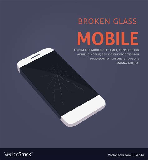 Broken phone screen repair Royalty Free Vector Image