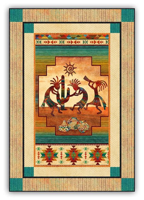 Kokopelli Sunset Beat Quilt Kit | Native american quilt, Kokopelli art ...