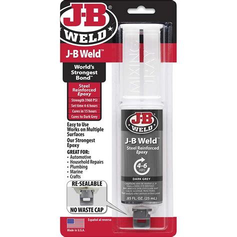 J-B Weld - Two-Part Epoxy: 25 mL, Syringe Adhesive | MSC Direct