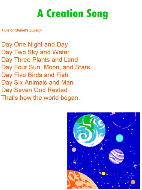 creation story song | Homeschooling | Pinterest | Songs, Sunday school ...