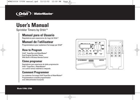 Orbit Sprinkler Controller Manual