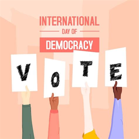 Premium Vector | International democracy day illustration with hands