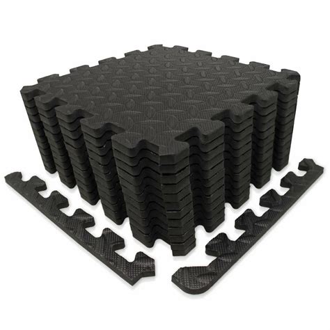 Self-assembly Extra Thick Gym Flooring Mats, Interlocking Exercise ...