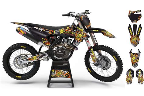 Custom dirt bike Graphics kit HONDA JUST1 BLACK | custom-graphics-mx