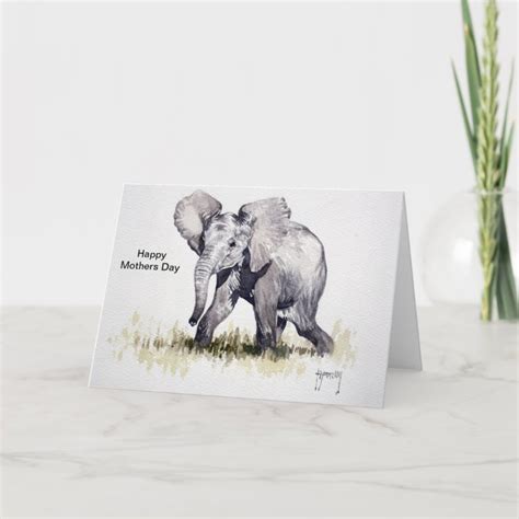 Beautiful Baby Elephant Mothers Day Card | Zazzle