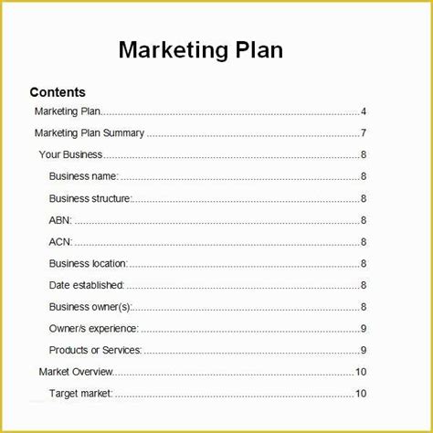 Free Sample Marketing Plan Template Of 14 Sample Marketing Plan ...