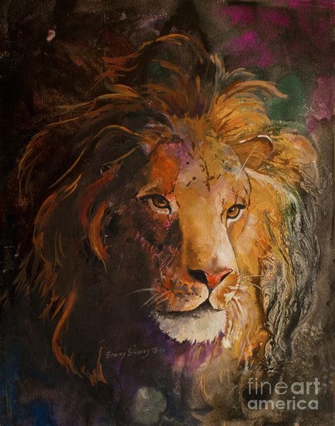 Jungle Lion Painting by Sherry Shipley