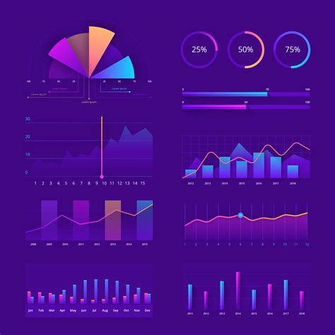 Colorful Charts UI Kit Vector 245390 Vector Art at Vecteezy