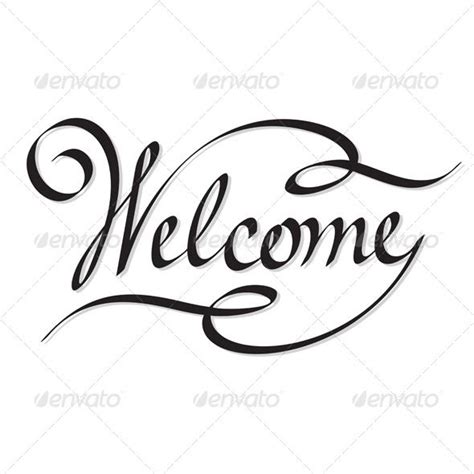 Welcome Cursive Stencil