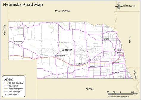 Nebraska Road Map Printable