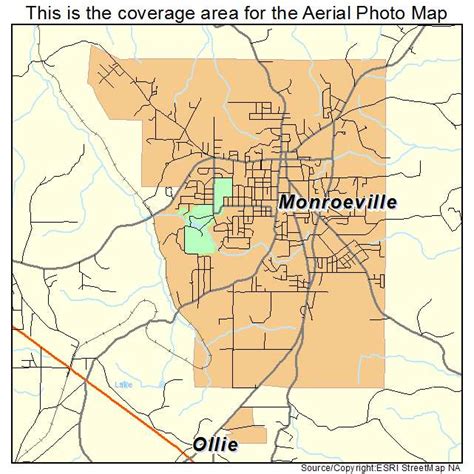 Aerial Photography Map of Monroeville, AL Alabama