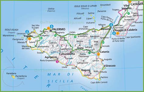 Large map of Sicily