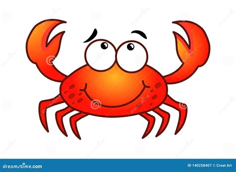 Cartoon Crab Vector.Crab Illustration.Cute Happy Crab Stock Vector ...