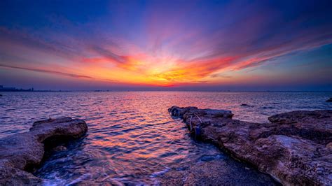 1366x768 Resolution Mediterranean Sea Sunset 1366x768 Resolution ...