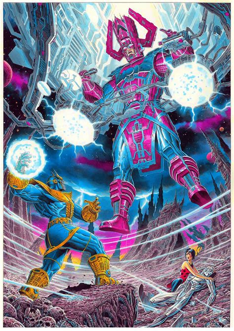 marvelmasterworks:“Thanos vs Galactus art by Giorgio Comolo, 2017 ...