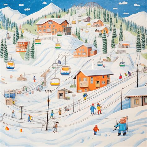 Premium Photo | Children drawing winter Village landscape