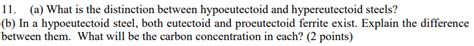 Solved 11. (a) What is the distinction between hypoeutectoid | Chegg.com