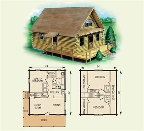 11 Free Small Cabin Plans - With Printable PDF - Log Cabin Connection