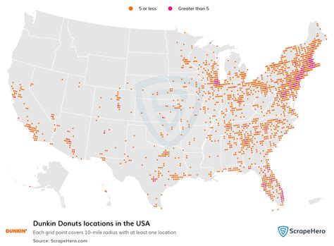 List of all Dunkin' store locations in the USA - ScrapeHero Data Store