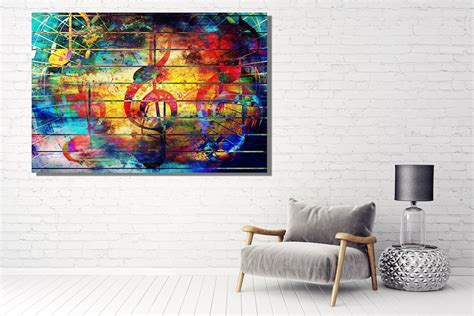 Music Abstract Large Canvas Wall Art ,colorful Abstract Music Artwork ...