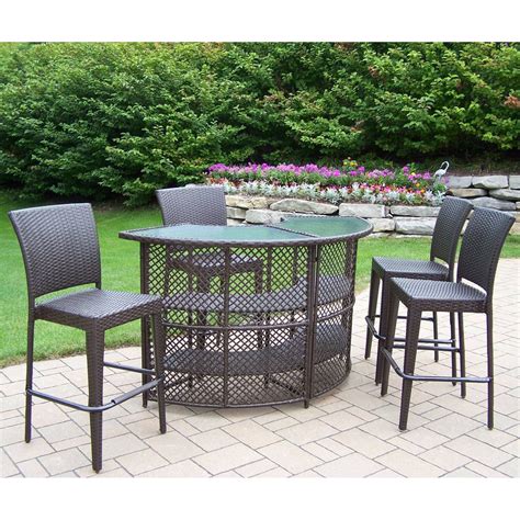 Oakland Living All-Weather Wicker Table Set for Outdoor, Deck, Patio ...