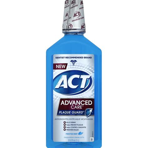 ACT Advanced Care Plaque Guard Antigingivitis/Antiplaque Mouthwash ...