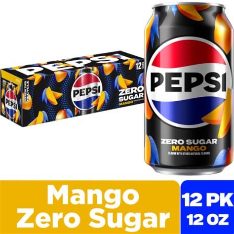 Pepsi Cola® Mango Zero Sugar Soda Cans, 12 pk / 12 fl oz - Kroger