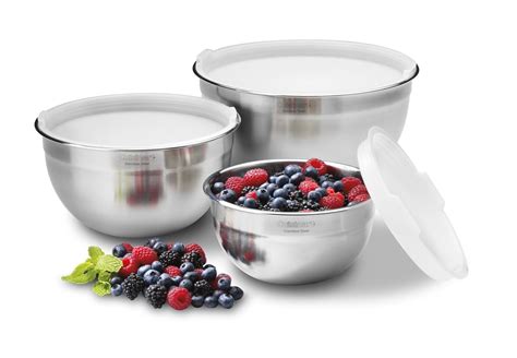 Cuisinart CTG-00-SMB Stainless Steel Mixing Bowls with Lids, Set of 3 ...