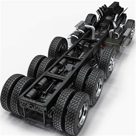 3d truck chassis completely model