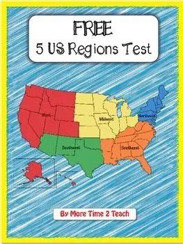 FREE Printable 5 US Regions Map Test