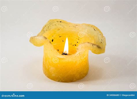 Melted Wax Candle Burning. stock image. Image of halloween - 34506683