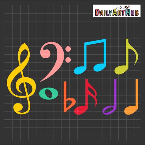 Colorful Music Notes Clip Art Set – Daily Art Hub – Free Clip Art Everyday