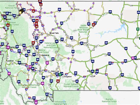 State Of Montana Road Conditions Map - Map Pasco County