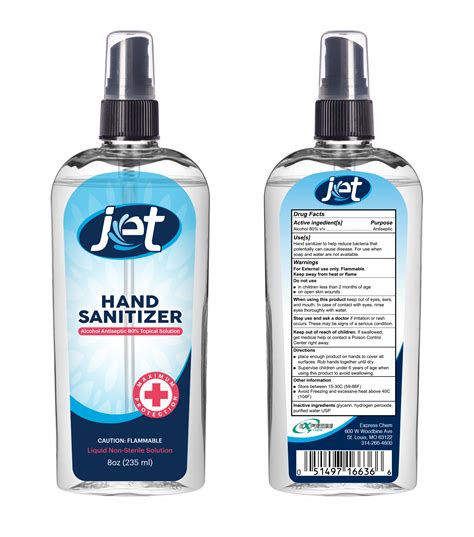 Jet Liquid Hand Sanitizer Spray Bottle 8oz (#options 3, 6, 12 ...