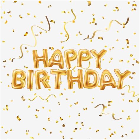 Gold confetti birthday vector hd png images happy birthday gold ...