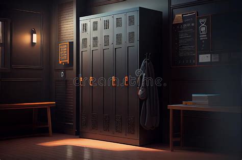 Line of Black School Gym Lockers. Black Lockers Stock Image - Image of ...