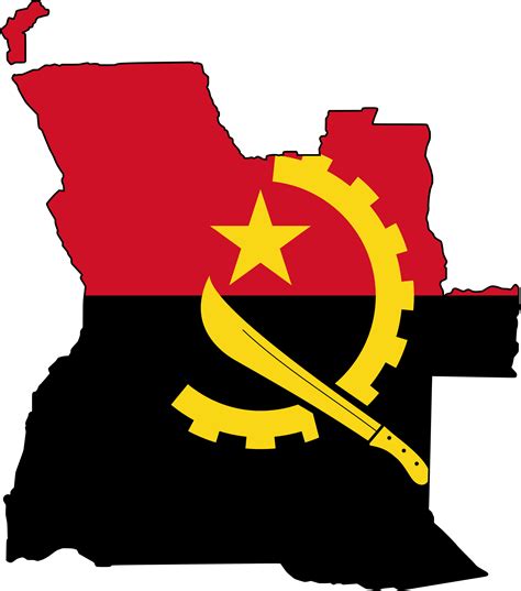 Angola Flag Map - MapSof.net