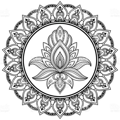 Adult Coloring Page Lotus Mandala