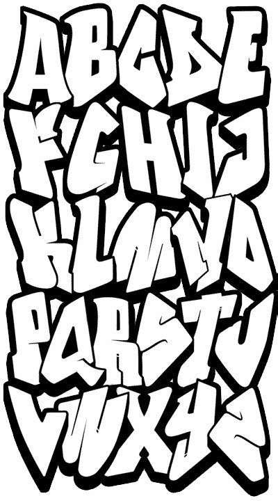 Graffiti writing, Graffiti alphabet, Graffiti lettering fonts