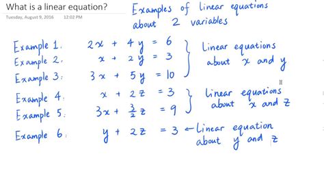 What is a linear equation? (Definition and examples) - YouTube