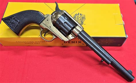 DENIX REPLICA GUN 1873 COLT PEACE MAKER REVOLVER PISTOL BRASS & BLACK ...