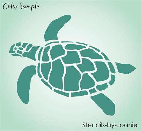 Turtle STENCIL Ocean Sealife Sand Beach Animal Tortoise Wall Art Tattoo ...