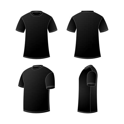 Black Short Sleeve T-Shirt Outline Template 19149721 Vector Art at Vecteezy