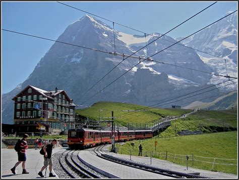 JB train photographed at Kleine Scheidegg with the Eiger in the ...