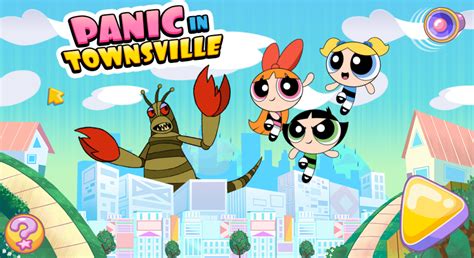 🕹️ Play Powerpuff Girls Panic in Townsville Game: Free Online Flying ...