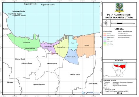 Peta Administrasi Kota Jakarta Utara, Provinsi DKI Jakarta ~ NeededThing