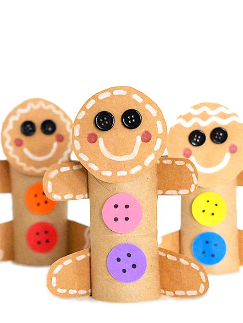 Cardboard Roll Gingerbread Man Craft - Our Kid Things