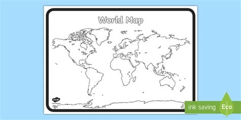 Blank World Map - Australian Curriculum, HASS, The way the world