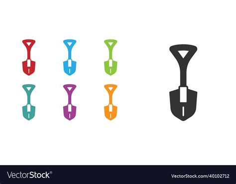 Black shovel icon isolated on white background Vector Image